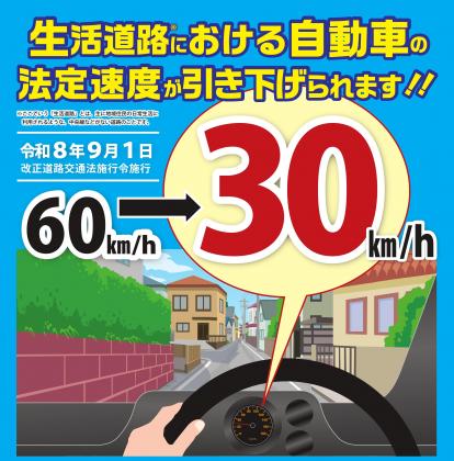 生活道路における法定速度について